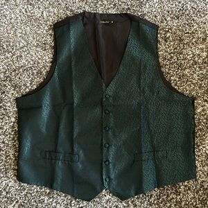 New Mens Plaid Dark Emerald Green Vest Size Small